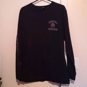 Harley-Davidson Black Long Sleeve Shirt with Skull Logo